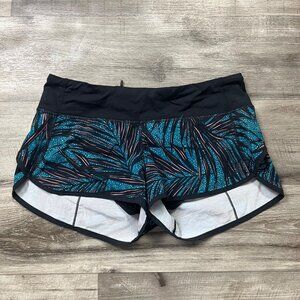 Lululemon Athletic Run Speed Stretch Lined Shorts Blue Multi Women’s Size 6